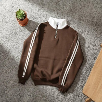 🧥 Branzzo Premium Half-Zip Sweatshirt (BROWN)