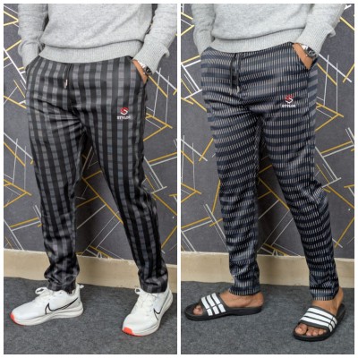 2 Pcs Stripe Trouser Combo (Whiteblue+Box)