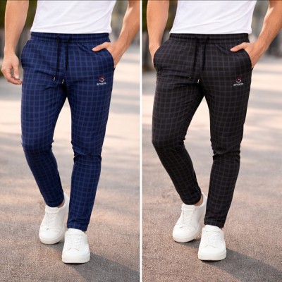 2 Pcs Stripe Trouser Combo (Ash Box+Blue Box)