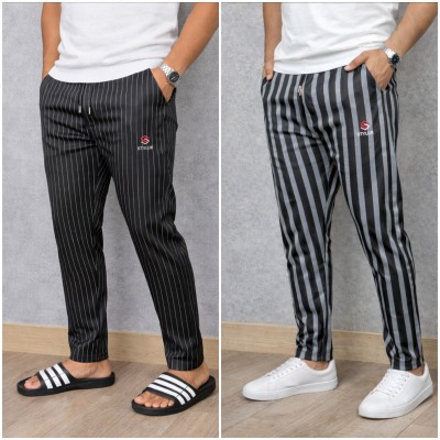 2 Pcs Stripe Trouser Combo (bold+vertical)