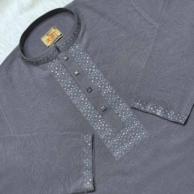 China Zaffran Stretch Panjabi (Ash)